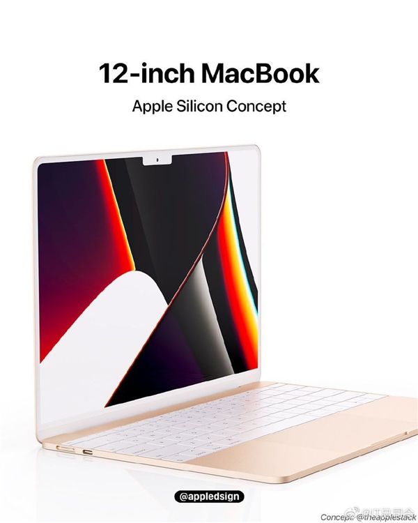 12英寸macbook渲染图曝光：窄边框刘海屏 超薄机身
