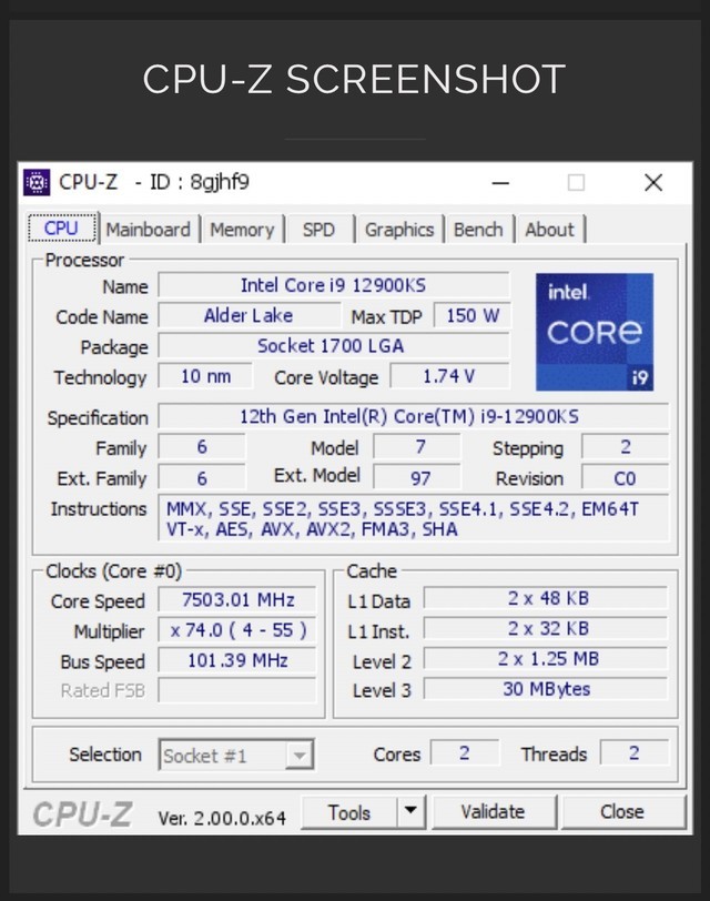 新纪录！将i9-12900ks超频到7.5ghz 