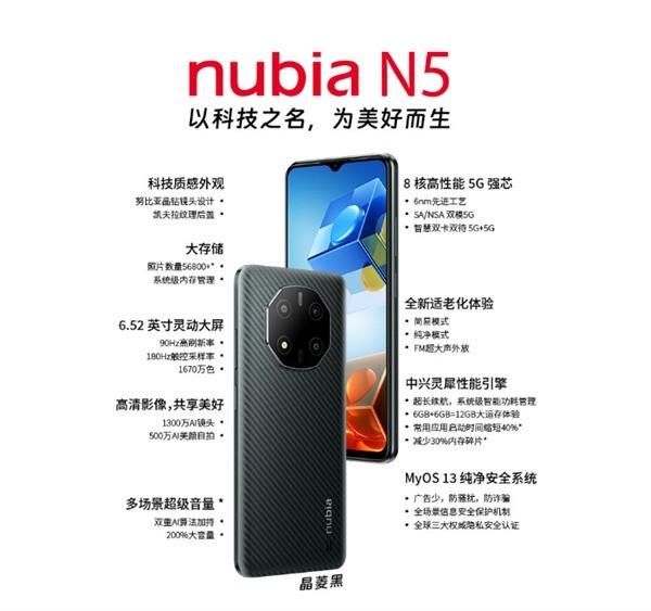 1499元起！努比亚n5发布：6nm国产芯